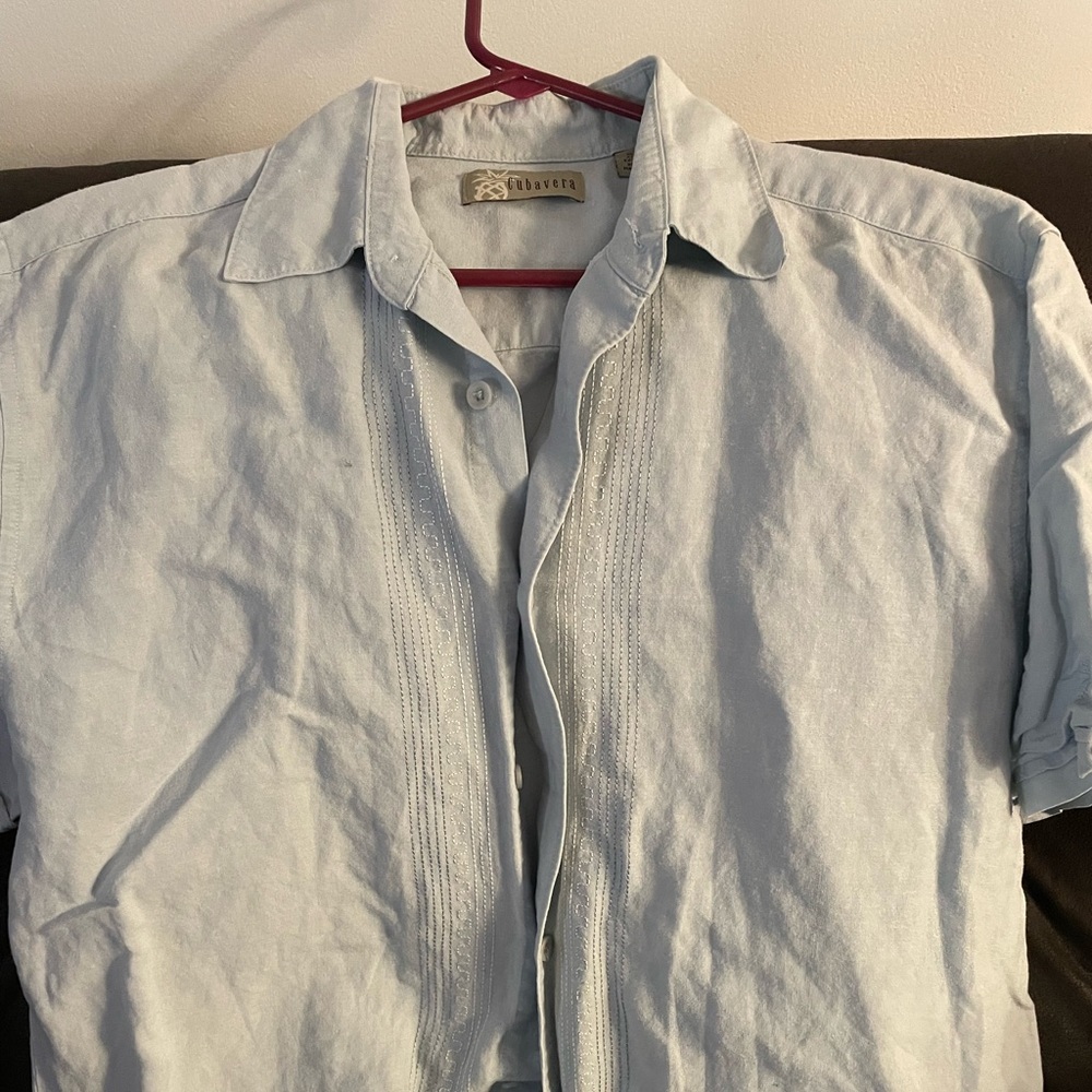 Cubavera Light Blue men’s button Down shirt Large